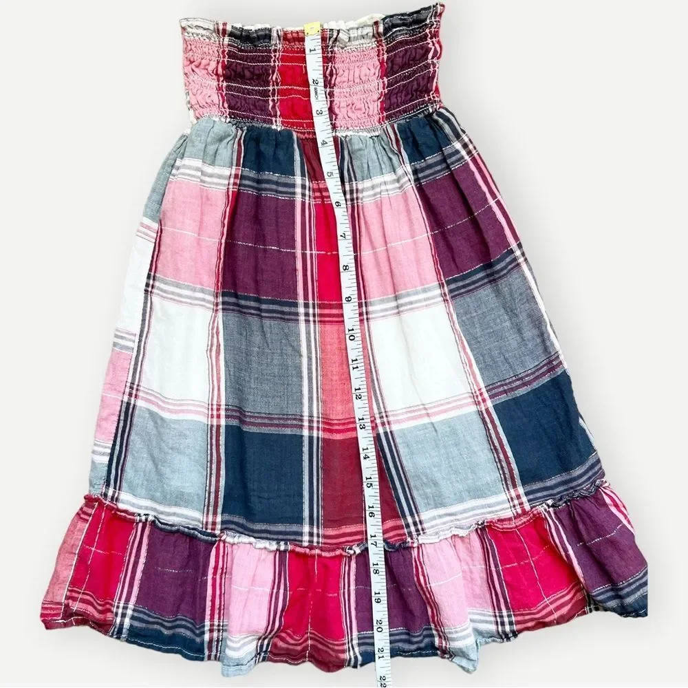 Old Navy Girls Toddler Kids Sleeveless Ruched Plaid Lined Summer Dress. 5. 5T.